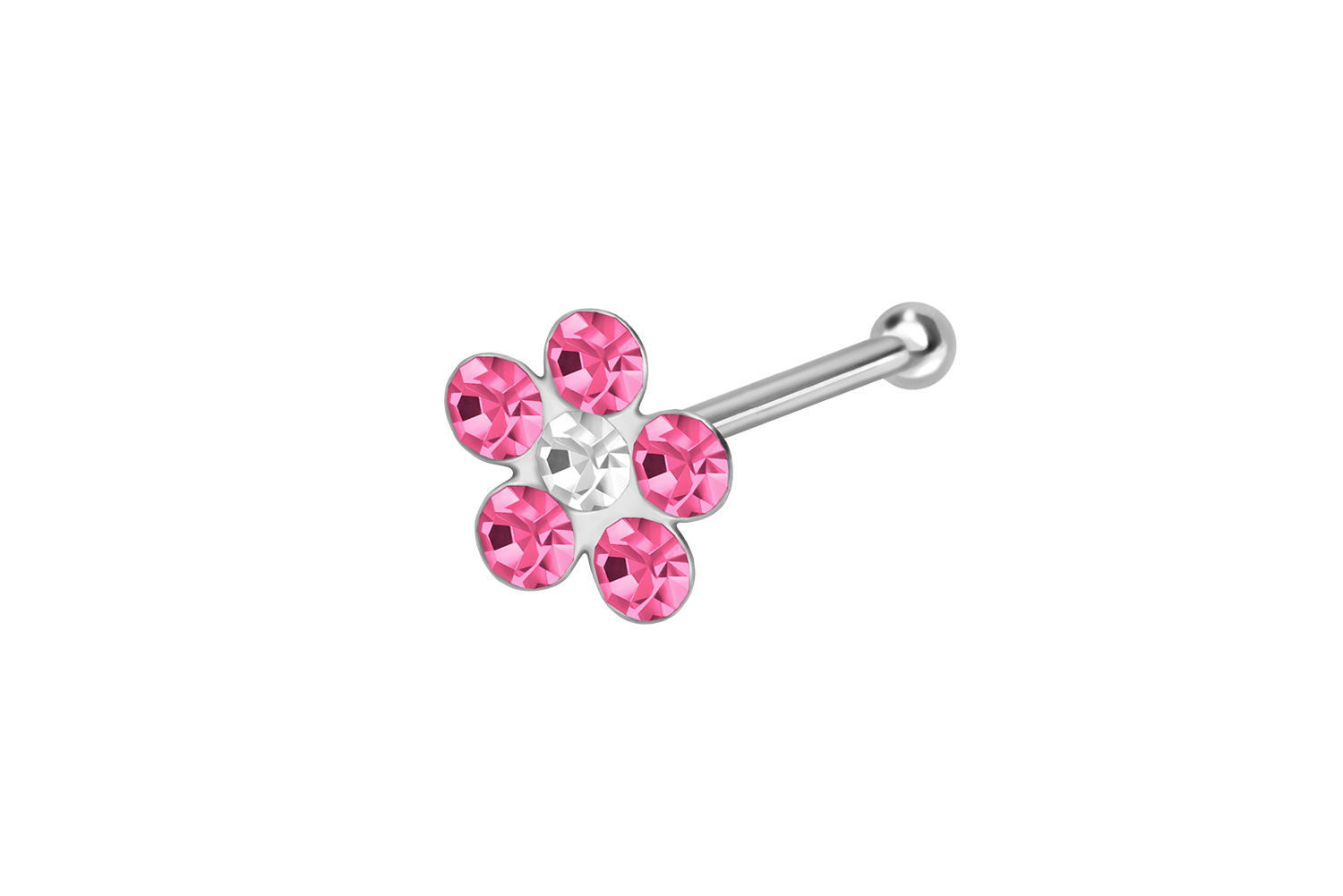 925er Silber Nasenstecker Pin KRISTALLBLUME
